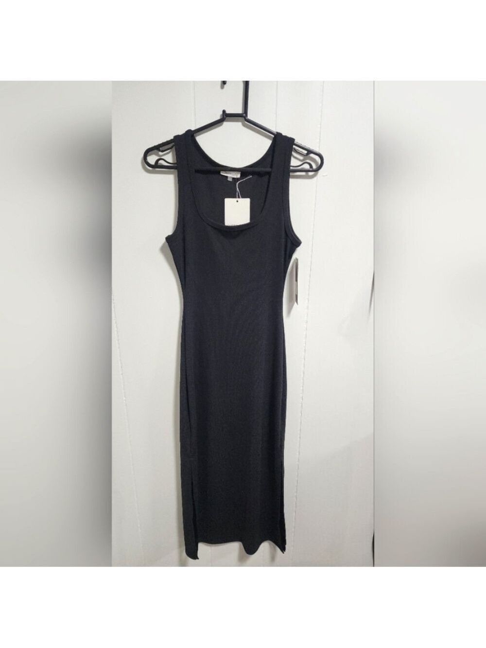 Olivia Grey Black Ribbed Sleeveless Maxi Dress XS - New With Tags